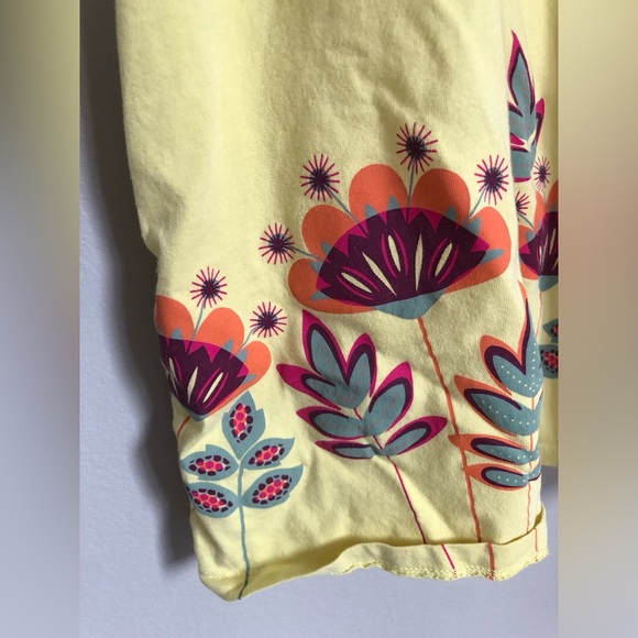 Tea Collection Girls 6 Yellow Flutter Sleeved Knee-Length Dress w/Floral Design - Picture 6 of 7